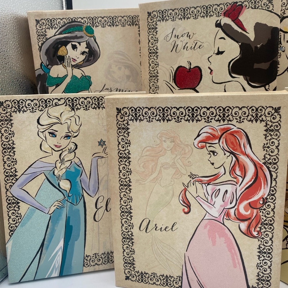 Disney Princess Canvas Prints- set of 6 - Picture 2 of 13